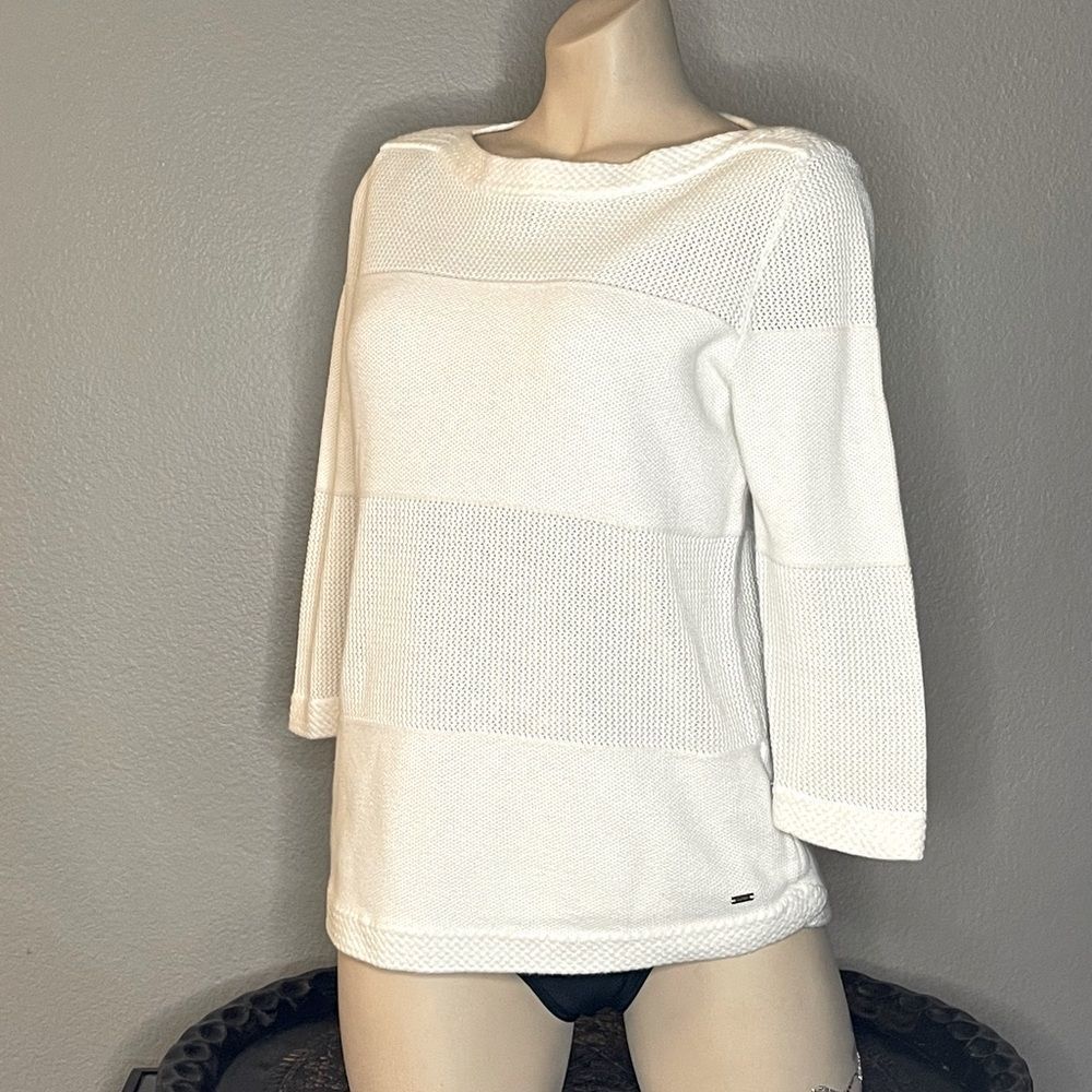 HILFIGER CREAM 3/4 SLEEVE SWEATER